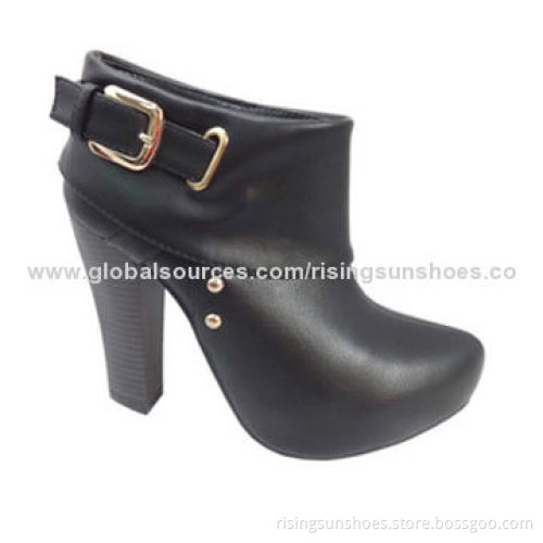 Women's High Heel Dress Boots, Upper Edge Folds Back, Button Decorations, Various Colors/SizesNew